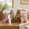 Cute bow ties, little rabbits, plush keychains, bags, pendants, cartoon dolls, figurines, wholesale for foreign trade, decorative hanging ornaments, four cute rabbit plush dolls, soft and adorable throw pillows, plush figurines, children's toys, gifts, collectibles Application Scenario